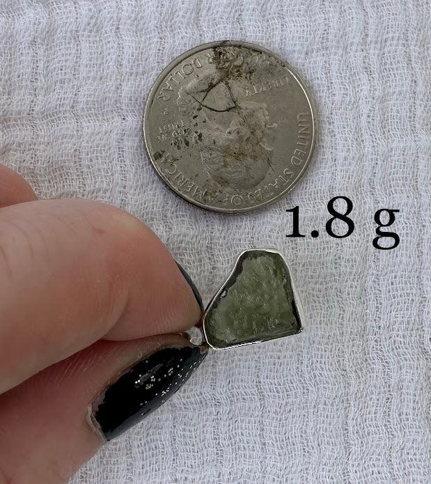 Genuine Moldavite Pendent Sterling .925 1.8g