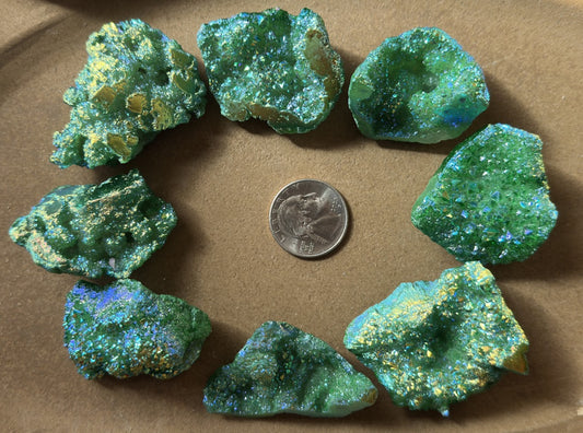 Green Aura Coated Geode (1 piece)