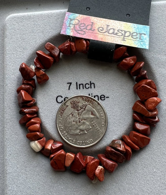 Red Jasper Chip Bracelet