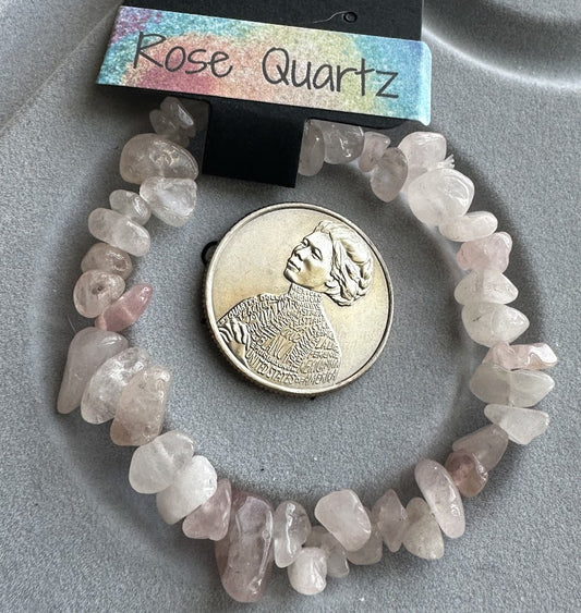 Rose Quartz Chip Bracelet