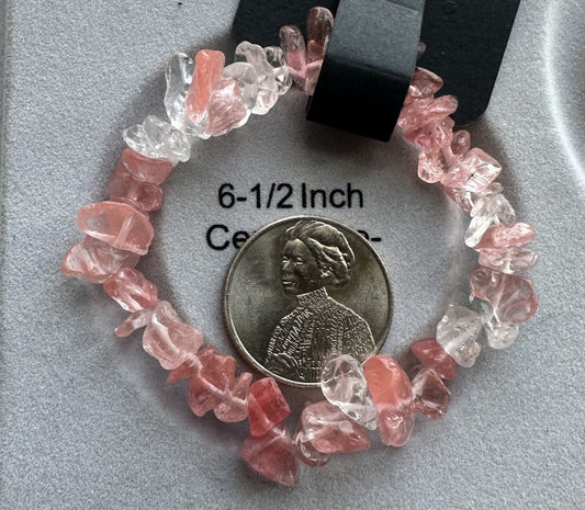 Strawberry Quartz Chip Bracelet